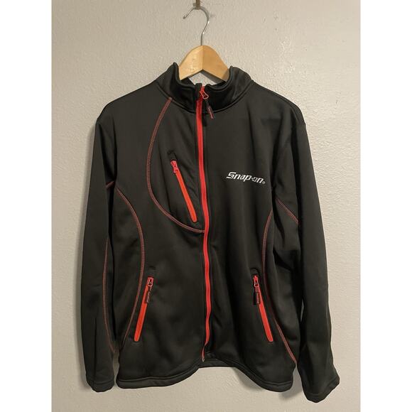 Snap On Tools Mens Lethal Full Zip Jacket By Choko Medium Black Neon Orange Trim - Picture 1 of 7